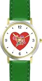 41jDCLb83JL. SL160  Red Heart   Valentines Day Collage   Love & Friendship Theme   WATCHBUDDY® DELUXE TWO TONE THEME WATCH   Arabic Numbers   Green Leather Strap Size Large