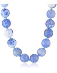 Blue Ice Agate Long Necklace 30"
