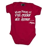 Produkt-Bild: Mein Papa ist viel cooler als deiner... Babybody kurzarm weiss-print, Gr&ouml;sse:68;Farbe:sorbet