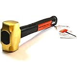 Groz Industrial Series - Indestructible Handle, Brass Head Club Hammer, 2.5lbs Head, 12" Handle with LIFETIME WARRANTY