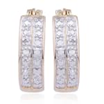 SAVE $30 - 18kpl Genuine Diamond Hinged Hoop Earrings $19.99