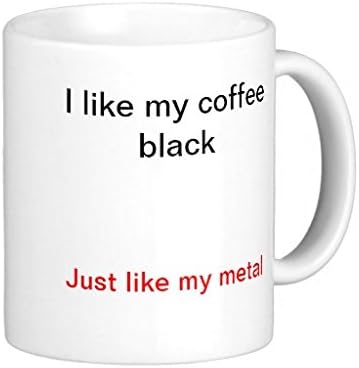 UingShow I Like My Coffee Black Just Like My Metal Ceramic Coffee Mug Tea Cup