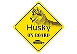 Husky ON BOARD カーサインボード：ハスキー 乗車中 ミニサイン 吸着盤つき Made in U.S.A [並行輸入品]
