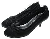 Produkt-Bild: Balmoral Satin Pumps R&uuml;schen Schwarz (P89)