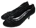 Balmoral Satin Pumps Rüschen Schwarz (P89)