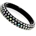 Beautiful Black Swarovski Aurora Borealis & Black Crystal Bangle Bracelet ~ Medium Sized