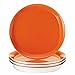 Rachael Ray Dinnerware Round and Square 4-Piece Stoneware Dinner Plate Set, Orange