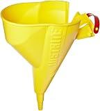 Justrite 11202Y Polyethylene Funnel for Use with The Type I Metal Safety Can, Easy-to-fill, Easy-to-pour, 0.5″ Dia x 11.25″ L