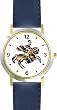 Knight on Horseback Ready for the Joust Horse - WATCHBUDDY&reg; DELUXE TWO-TONE THEME WATCH - Arabic Numbers - Blue Leather Strap-Children's Size-Small ( Boy's Size & Girl's Size )