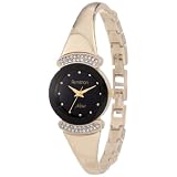 Armitron Women's 75/3870BKGPSET Swarovski Crystal Accented Gold-Tone Bangle With Gold-Tone Bracelet Watch Set