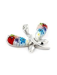 Multi Color Faceted Butterfly Millefiori Animal Pendant