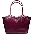 Coach Bleecker Patent Shoulder Bag Purse Tote 12362 Plum