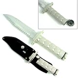 Silver Survival Knife with Survival Gear
