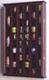 54 Shot Glass Shooter Display Case Holder Cabinet Wall Rack w/ UV Protection -Cherry