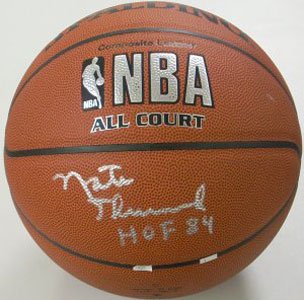 Nate Thurmond Signed Indoor/Outdoor Basketball - HOF 84