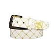 Silver Star WHITE HIGH ROLLER Mens Leather All-Over-Print Belt