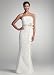David's Bridal Wedding Dress: Strapless Ruched Mermaid Gown with Sash Style 49177D