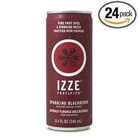 IZZE Fortified Sparkling Juice, Blackberry, 8.4-Ounce Cans (Pack of 24)