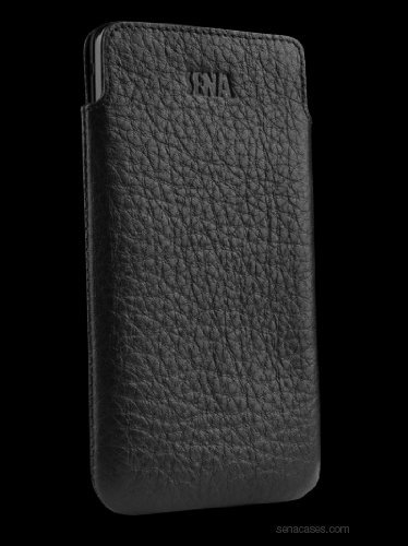 Sena Luxury Slim Black Leather Pouch Case Cover for Samsung Galaxy S II 2 i9100