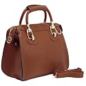 MG Collection MARISSA Brown Top Double Handle Doctor Style Handbag