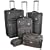 Confidence 5 Piece Suitcase Set / Expandable Luggage with Wheels, Black