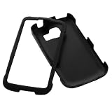 GTMax Rapid Car Charger + Black Rubberized Hard Cover Case + LCD Screen Protector for Sprint LG Optimus S LS670