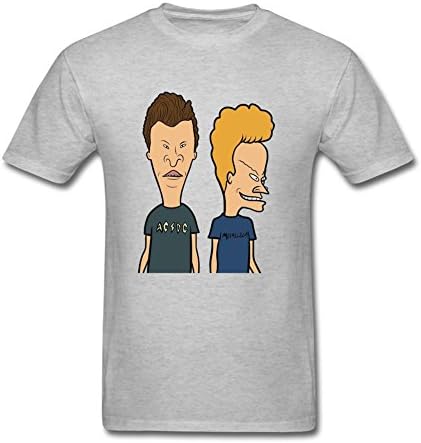 Tution T shirt Customized Beavis Butt-head B&amp;B Men T shirt Grey Short Sleeve XXL