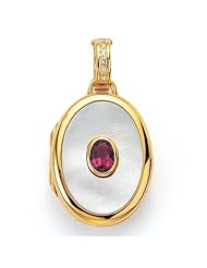 Victor Mayer 18K Gold Diamond Locket With Ruby 18K Yellow Gold