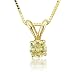 14k Yellow Gold Solitaire Yellow Orange Diamond Pendant Necklace - 0.25 carat