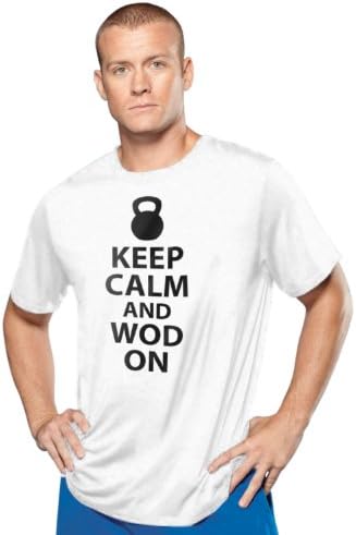 Black Hart Fitness Keep Calm and WOD ON Crossfit T-shirt Men's Sizes White XL