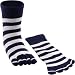 Toddler Blue & White Striped Toe Socks