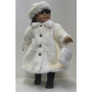White Fur Coat with Matching Accessories. Fits 18 Dolls like American GirlŪ by Beatrice Collection
