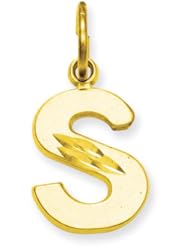 10k Yellow Gold Initial S Pendant. Metal Wt- 0.83g