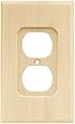 Brainerd 64666 Wood Square Single Duplex Outlet Wall Plate / Switch Plate / Cover, Unfinished