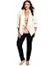 Jones New York Women's Plus-Size Overlap Jacket, Muslin, 20W