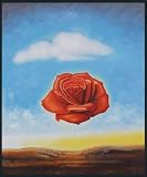 Art Reproduction Oil Painting - The Meditative Rose in Studio Black Metal Frame - Classic 20 X 24 - Hand Painted Canvas Art