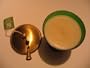 Dark Green Cut Glass Votive Candle with Christmas Tree Icon Brass LID