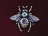 RARE CZECH CRYSTAL RHINESTONE BEE HOUSEFLY BROOCH PIN
