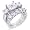 Sterling Silver Cubic Zirconia CZ Wedding Engagement Ring Set Sz 5