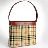 Burberry - Burberry Classic Check Heath Hobo Bag with Red Trim