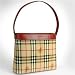 Burberry Classic Check Heath Hobo Bag with Red Trim