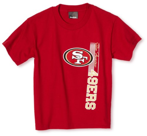 NFL Boys' San Francisco 49Ers Vertical Presence Tee Shirt (Red, Large)