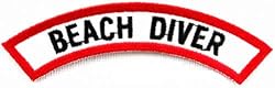 Beach Diver Chevron Patch Embroidered Iron On Scuba Diving Emblem Souvenir