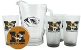 Missouri Tigers Satin Etch Pitcher and 4 Glass Gift Set