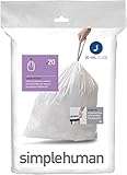 simplehuman Trash Can Liner J, 30-40 Liters/8-10.5 Gallons, 20-Count Bag