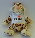 Leopard plush toy with I Love Elmo T-Shirt