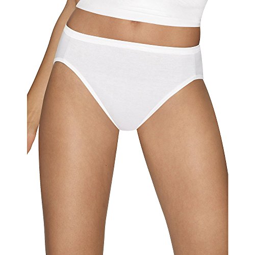 Hanes Women's Cotton Comfort Hi-Cut Panties All Wht Colors 4-Pack