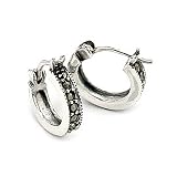 Marcasite Small Hoop Sterling Silver Earrings