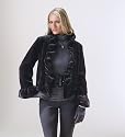 Black Mink Ruffled Jacket
