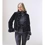 Black Mink Ruffled Jacket